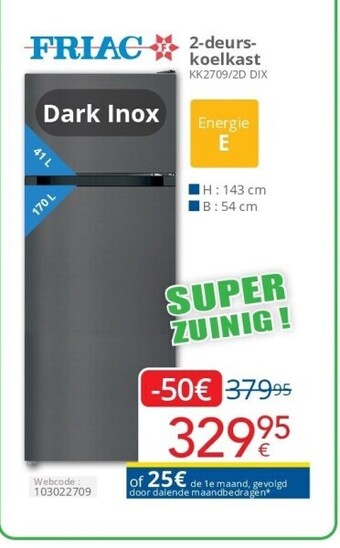 Eldi 2-deurs- koelkast aanbieding