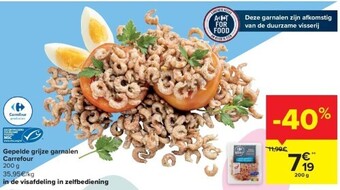 Carrefour Gepelde grijze garnalen aanbieding