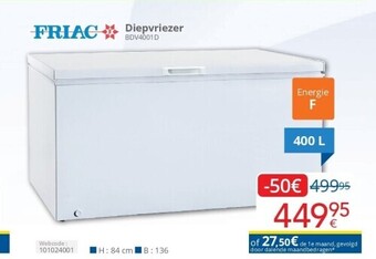 Eldi Diepvriezer 400 l aanbieding