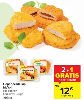 Carrefour Gepaneerde kip maïski aanbieding