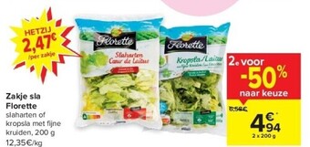 Carrefour Zakje sla florette aanbieding
