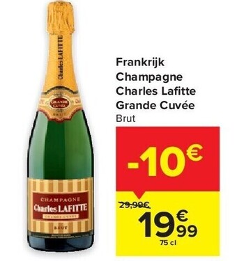 Carrefour Frankrijk champagne charles lafi tte grande cuvée aanbieding