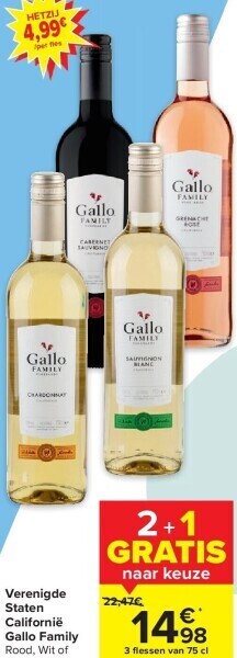 Carrefour Verenigde staten californië gallo family aanbieding