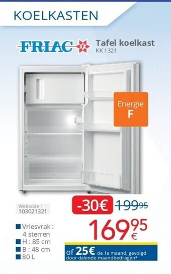 Eldi Tafel koelkast aanbieding