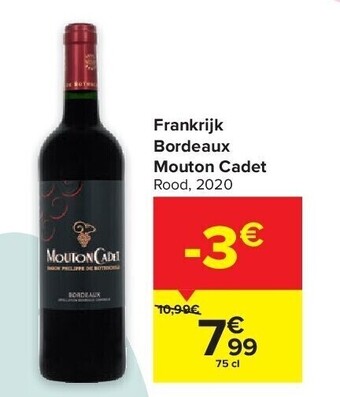 Carrefour Frankrijk bordeaux mouton cadet aanbieding