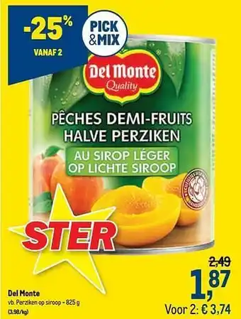 Del monte perziken op siroop