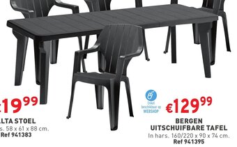 Trafic Bergen uitschuifbare tafel ref. 941395 aanbieding