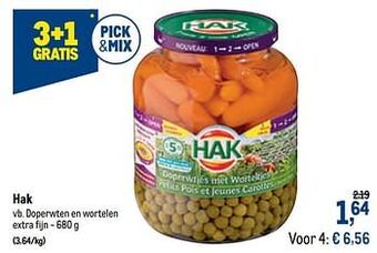 Hak doperwten en wortelen extra fijn