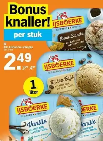 Albert Heijn Alle ijsboerke schepijs aanbieding