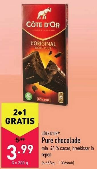 ALDI Pure chocolade aanbieding