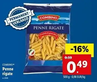 Lidl Penne rigate aanbieding