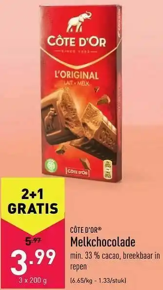 ALDI Melkchocolade aanbieding