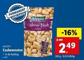 Lidl Cashewnoten aanbieding