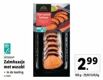 Lidl Zalmhaasje met wasabi aanbieding
