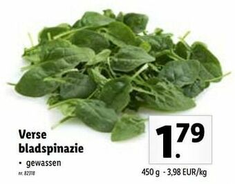 Lidl Verse bladspinazie aanbieding