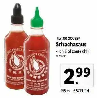 Lidl Srirachasaus aanbieding