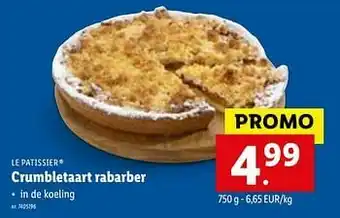 Lidl Crumbletaart rabarber aanbieding