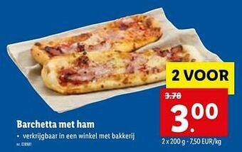 Lidl Barchetta met ham aanbieding