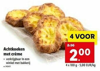 Lidl Achtkoeken met crème aanbieding