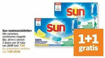 Albert Heijn Sun vaatwastabletten all-in-1 citroen aanbieding