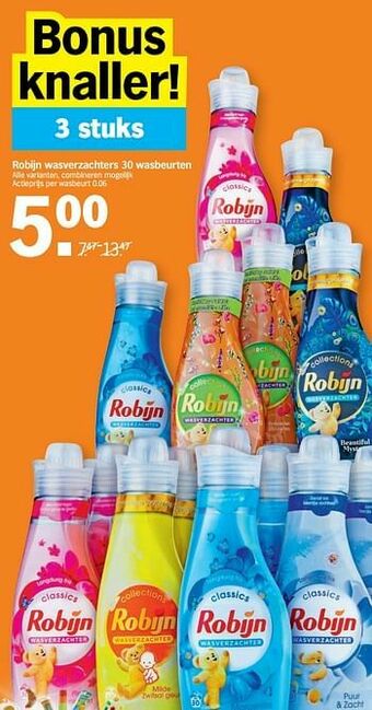 Albert Heijn Robijn wasverzachters aanbieding