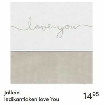 Baby & Tiener Jollein ledikantlaken love you aanbieding