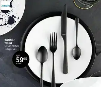 Freetime Bestekset vintage zwart aanbieding
