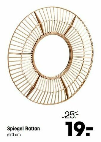 Kwantum Spiegel rattan aanbieding
