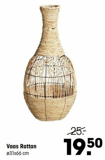 Kwantum Vaas rattan aanbieding