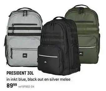 Freetime President in inkt blue black out en silver melee aanbieding
