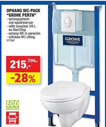 Hubo Grohe Ophang Wc-pack aanbieding