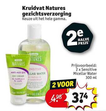 Kruidvat Kruidvat Natures Gezichtsverzorging aanbieding