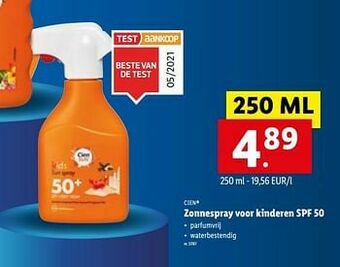 Lidl Zonnespray voor kinderen spf 50 aanbieding