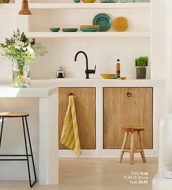 Casa Teak kruk aanbieding