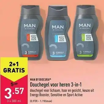 ALDI Douchegel voor heren 3-in-1 aanbieding