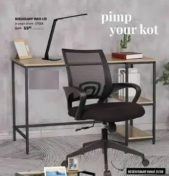 Freetime Bureaulamp vario led in zwart of wit aanbieding