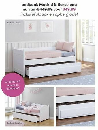 Baby & Tiener Bedbank madrid + barcelona aanbieding