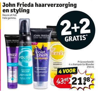Kruidvat John Frieda haarverzorging en styling aanbieding