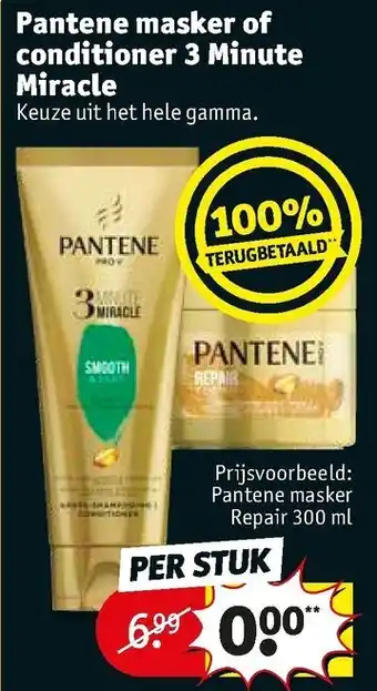 Kruidvat Pantene masker of conditioner 3 Minute Miracle aanbieding