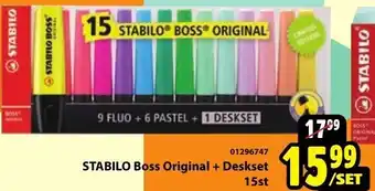 Stabilo boss original + deskset 15st