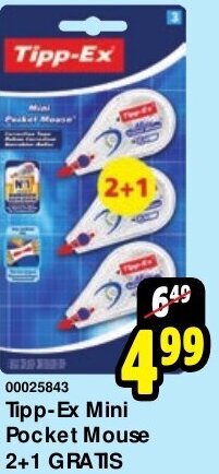 Tipp-ex mini pocket mouse 2+1 gratis