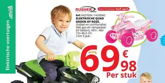 Maxi Toys Rusher Elektrische Quad Groen Of Roze aanbieding
