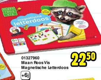 01327960 Maan roos vis magnetische letterdoos