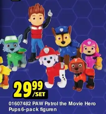 01607482 Paw Patrol the Movie Hero Pups 6-pack figuren