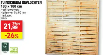 Hubo Tuinscherm gevlochten 180x180cm aanbieding