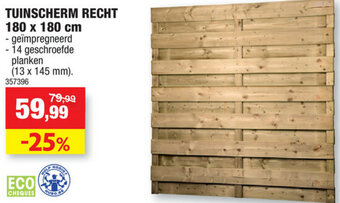 Hubo Tuinscherm recht 180x180cm aanbieding