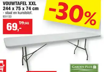Hubo Vouwtafel XXL 244x75x74cm aanbieding