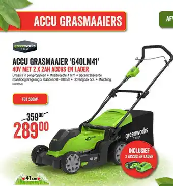 HandyHome Greenworks accu grasmaaier g40lm41 aanbieding