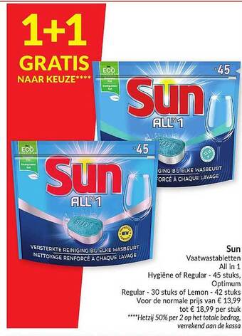 Intermarché Sun Vaatwastabletten All In 1 aanbieding