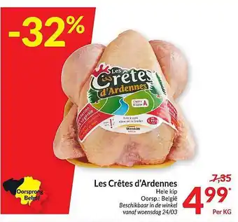Intermarché Les Cretes d'ardennes hele kip aanbieding
